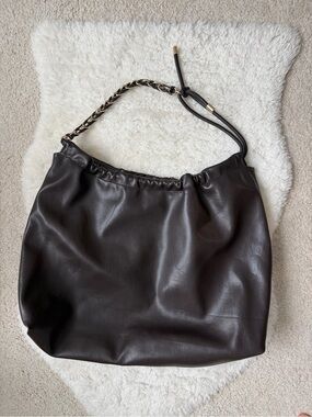 H&M Dark Brown Braided-Accent Shoulder Bag